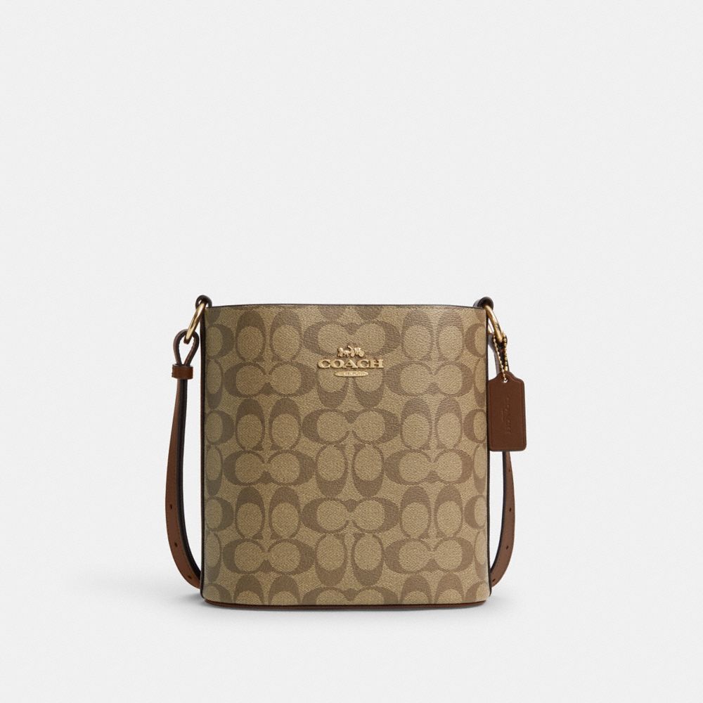 COACH CR154 Sophie Bucket Bag In Signature Canvas GOLD/KHAKI SADDLE 2