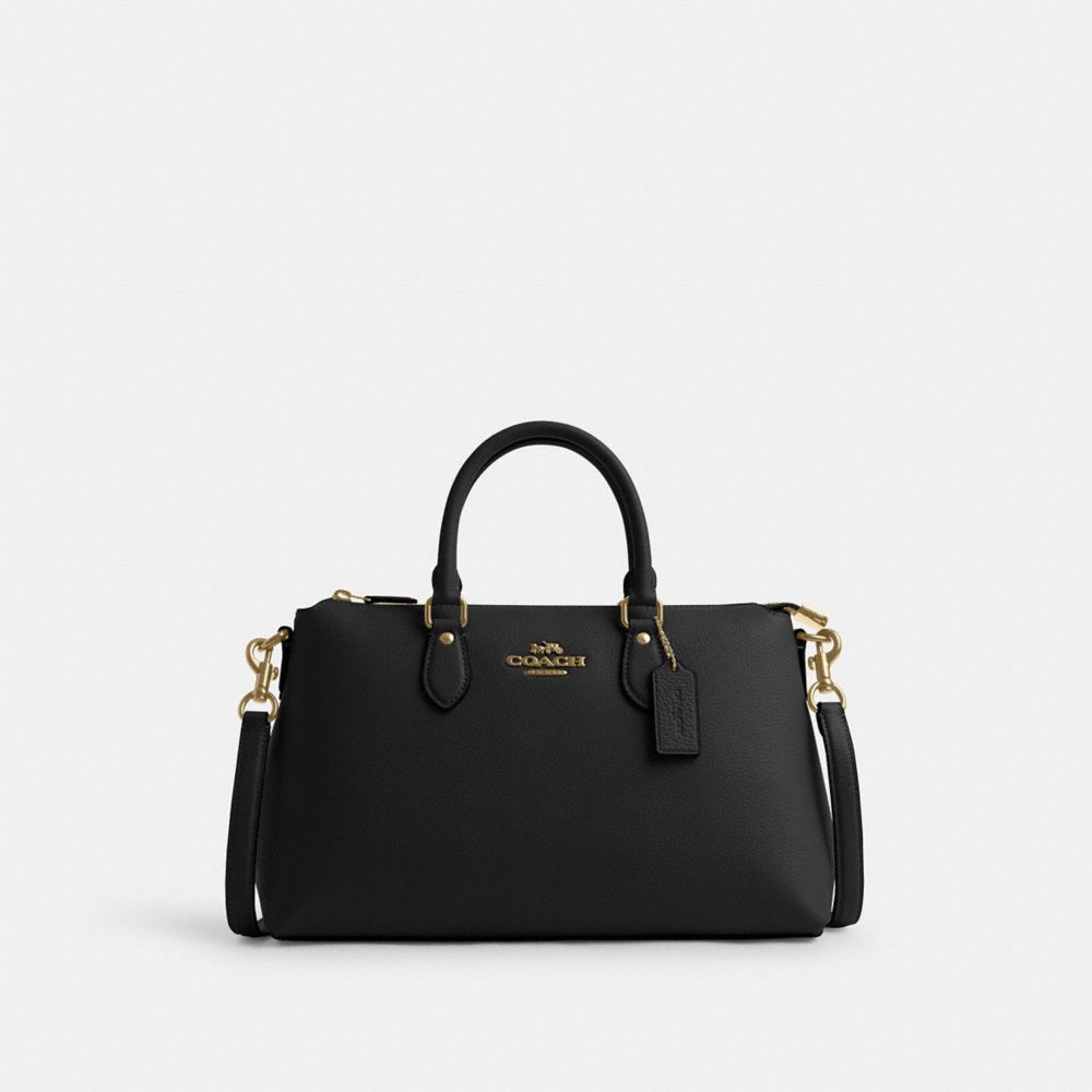 COACH CR156 Georgia Satchel Gold/Black