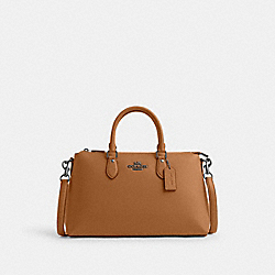 COACH CR156 Georgia Satchel SILVER/LIGHT SADDLE