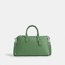 COACH CR156 Georgia Satchel SILVER/SOFT GREEN