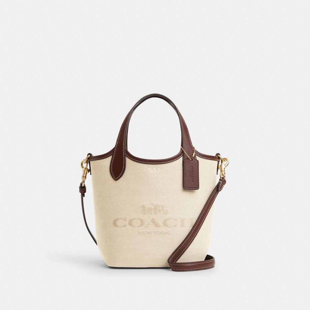 COACH CR169 Hanna Bucket Bag GOLD/NATURAL MULTI