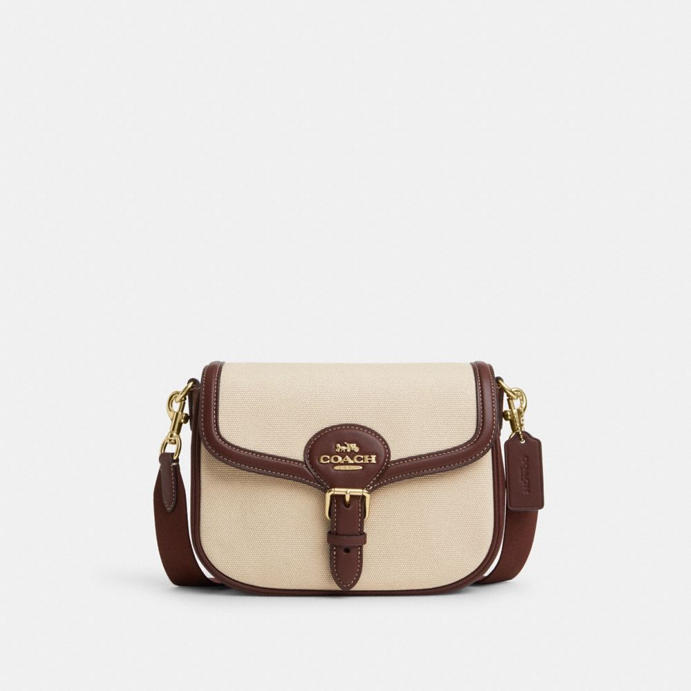 COACH CR171 Amelia Saddle Bag Gold/Natural Multi