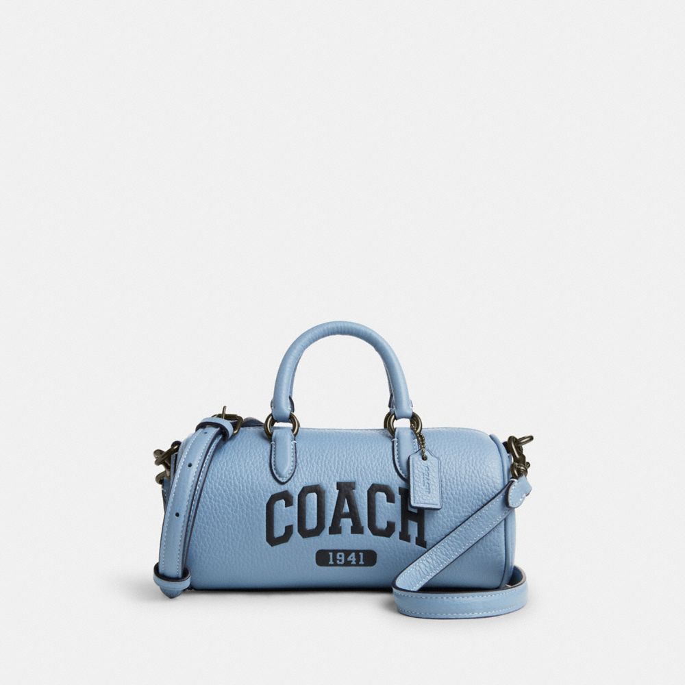 COACH CR206 Lacey Crossbody With Varsity Gunmetal/Cornflower