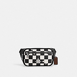 COACH CR210 Elias Mini Belt Bag With Checkerboard Print SILVER/BLACK/CHALK