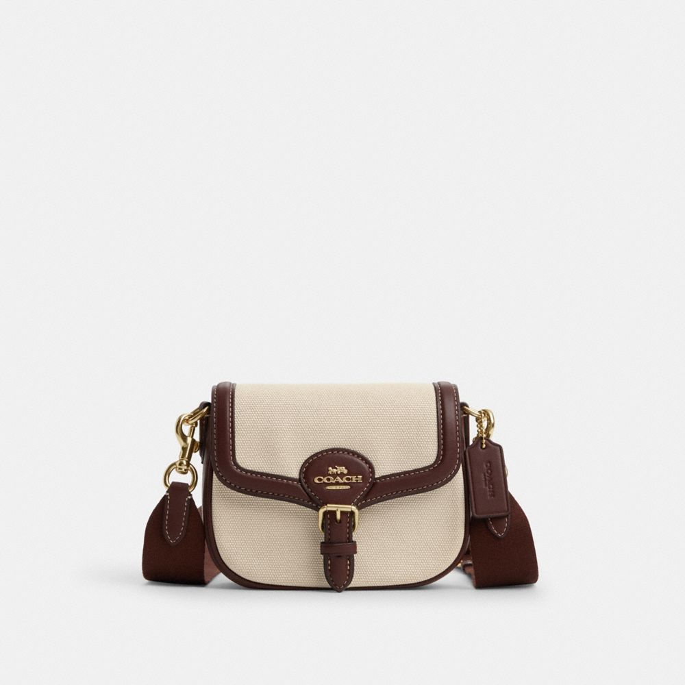 COACH CR257 Amelia Small Saddle Bag Gold/Natural Multi