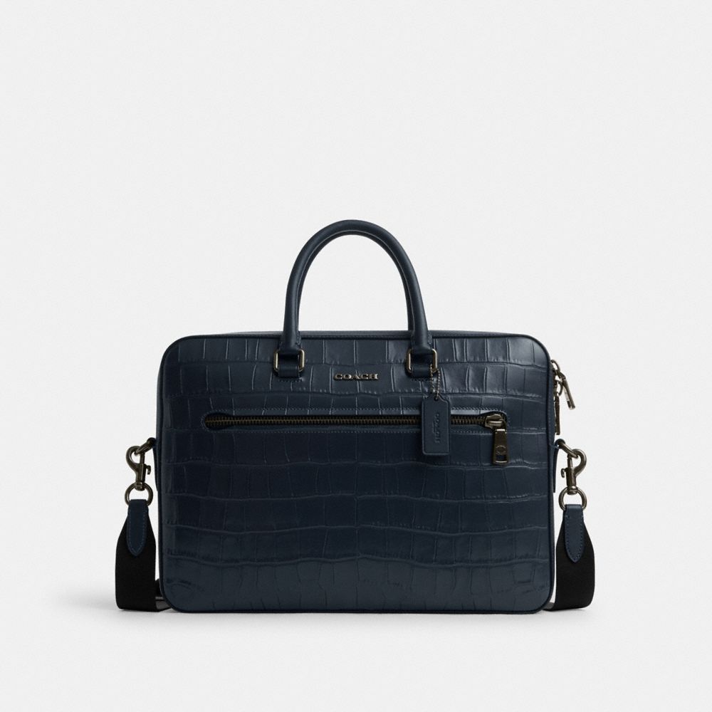 COACH CR273 Ethan Slim Brief Gunmetal/Midnight Navy