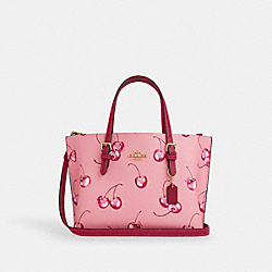 Mollie Tote Bag 25 With Cherry Print - CR293 - Im/Flower Pink/Bright Violet