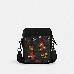 COACH CR311 Sullivan Crossbody In Signature Canvas With Floral Print GUNMETAL/CHARCOAL MULTI