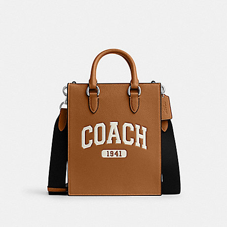 COACH CR312 Dylan Tote With Varsity Silver/Light-Saddle