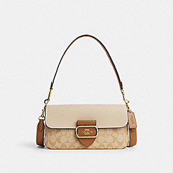 Morgan Shoulder Bag In Blocked Signature Canvas - CR332 - Im/Light Khaki/Khaki Multi