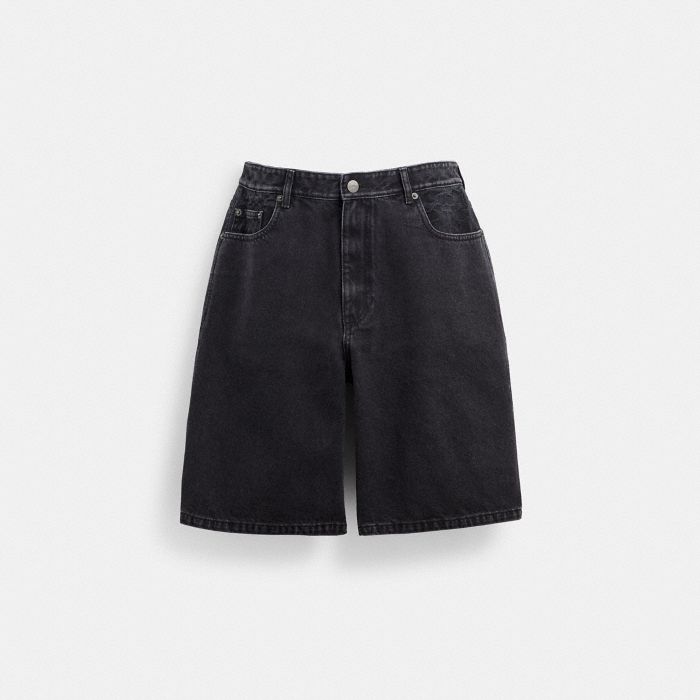 BLACK DENIM SHORTS IN ORGANIC COTTON