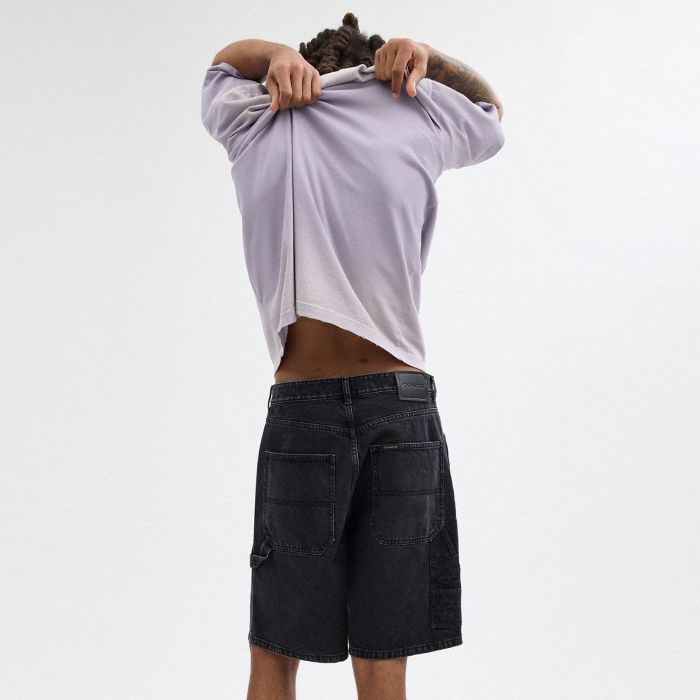 BLACK DENIM SHORTS IN ORGANIC COTTON