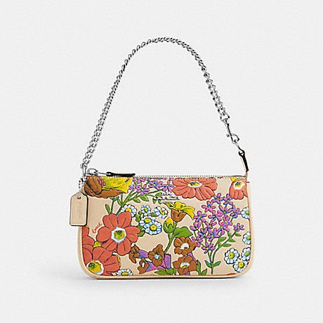 COACH CR365 Nolita 19 With Floral Print Silver/Ivory Multi