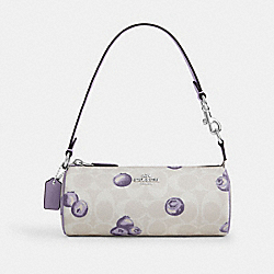 Nolita Barrel Bag In Signature Canvas With Blueberry Print - CR369 - Silver/Chalk/Light Violet