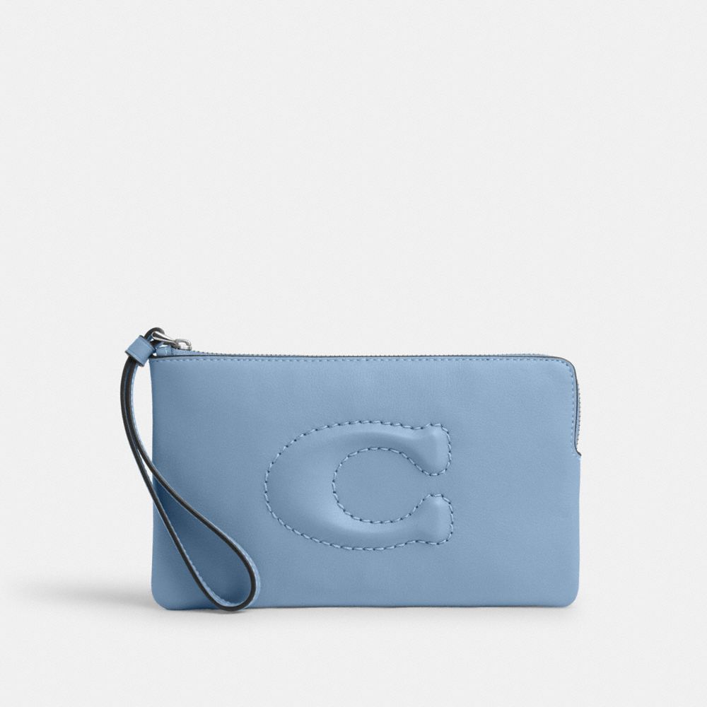 Large Corner Zip Wristlet - CR392 - Silver/Cornflowr/Field Flora