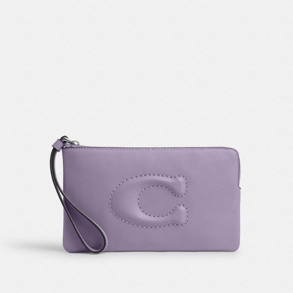 Large Corner Zip Wristlet - CR392 - Silver/Light Violet