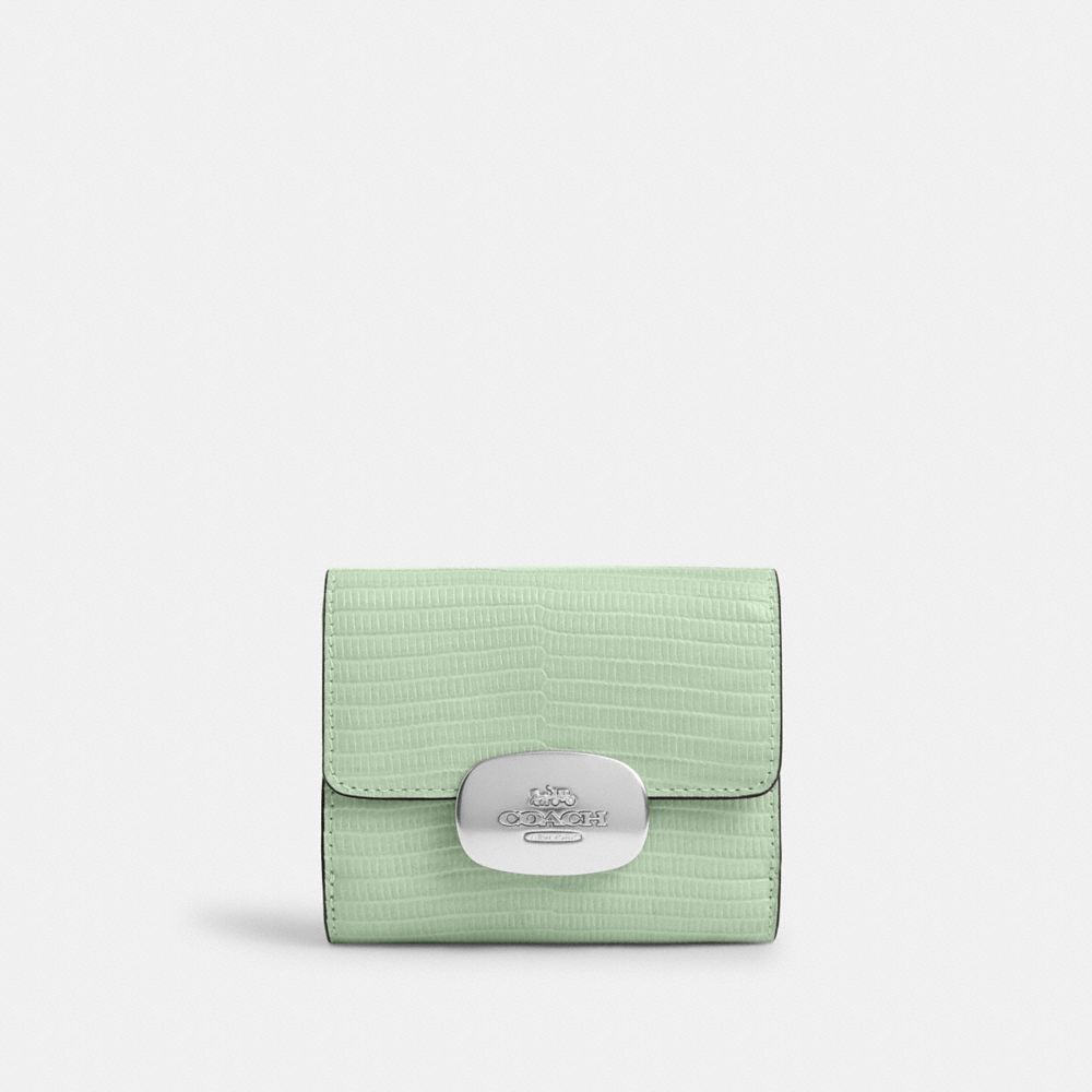 COACH CR395 Eliza Small Wallet SILVER/PALE GREEN