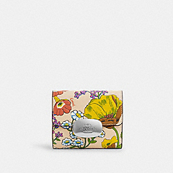 Eliza Small Wallet With Floral Print - CR397 - Silver/Ivory Multi