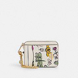 Zip Card Case With Creature Print - CR403 - Gold/Chalk Multi