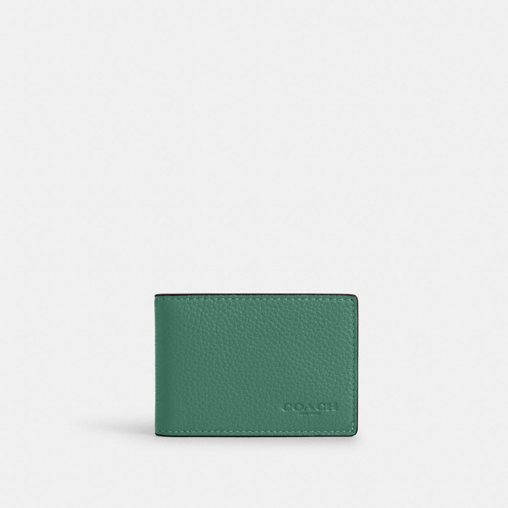 Compact Billfold In Colorblock - CR408 - Black Antique Nickel/Bright Green/Light Violet