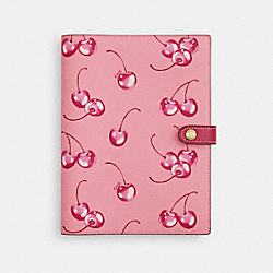 Notebook With Cherry Print - CR424 - Im/Flower Pink/Bright Violet