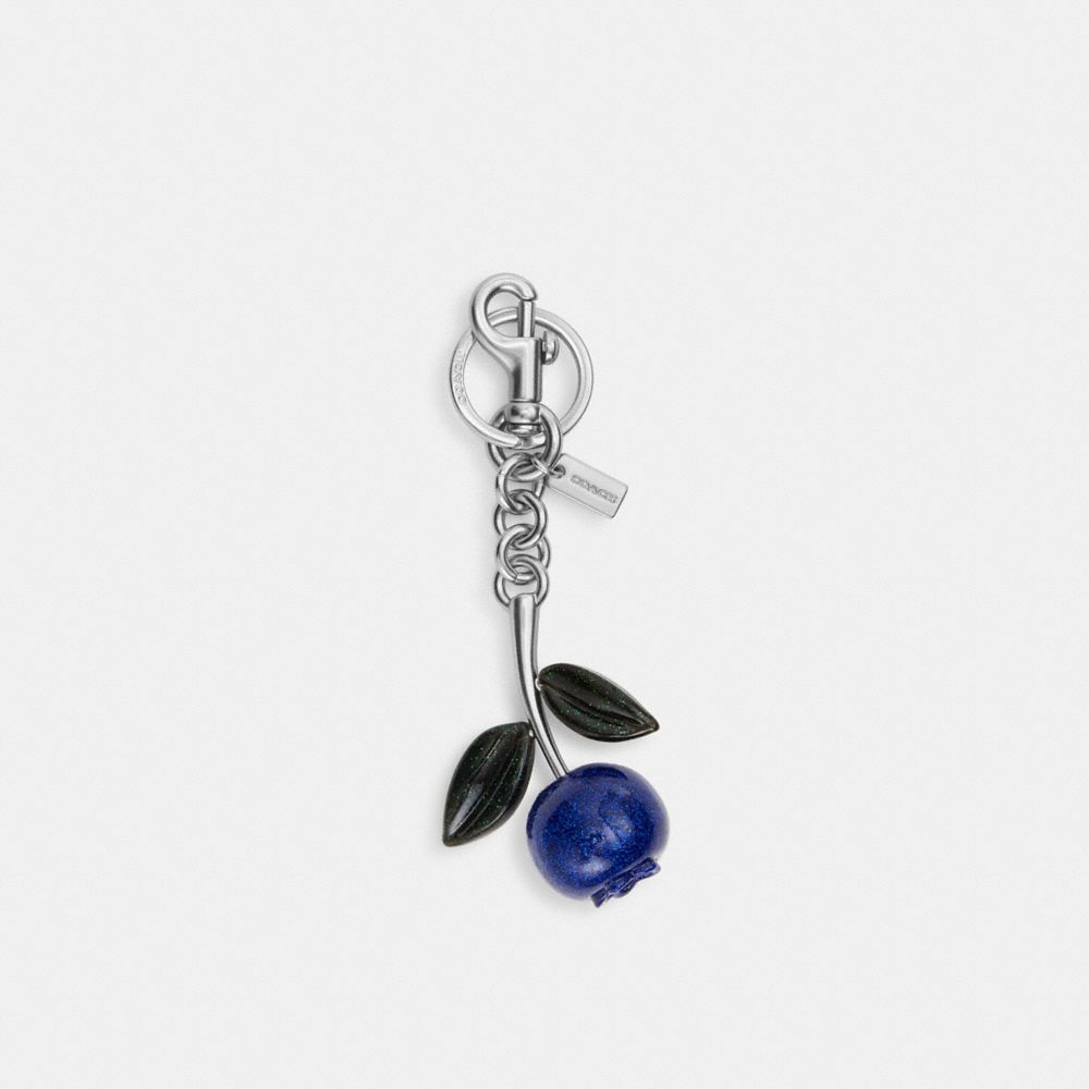 Glitter Blueberry Bag Charm - CR434 - Silver/Light Violet Multi