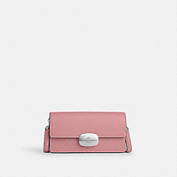 COACH CR526 Eliza Small Flap Crossbody SILVER/TRUE PINK