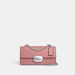 COACH CR529 Eliza Flap Crossbody SILVER/TRUE PINK