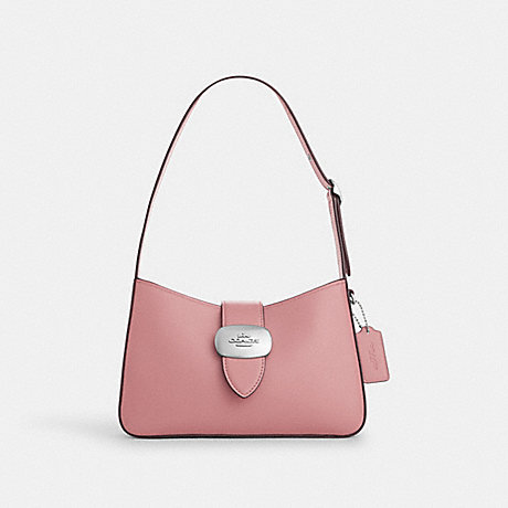 COACH CR533 Eliza Shoulder Bag Silver/True-Pink