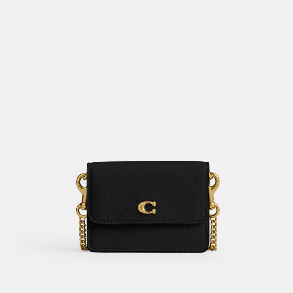 Essential Half Flap Card Case - CR538 - Brass/Black
