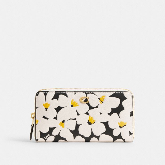 ACCORDION ZIP WALLET WITH FLORAL PRINT