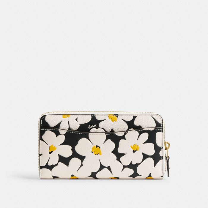 ACCORDION ZIP WALLET WITH FLORAL PRINT