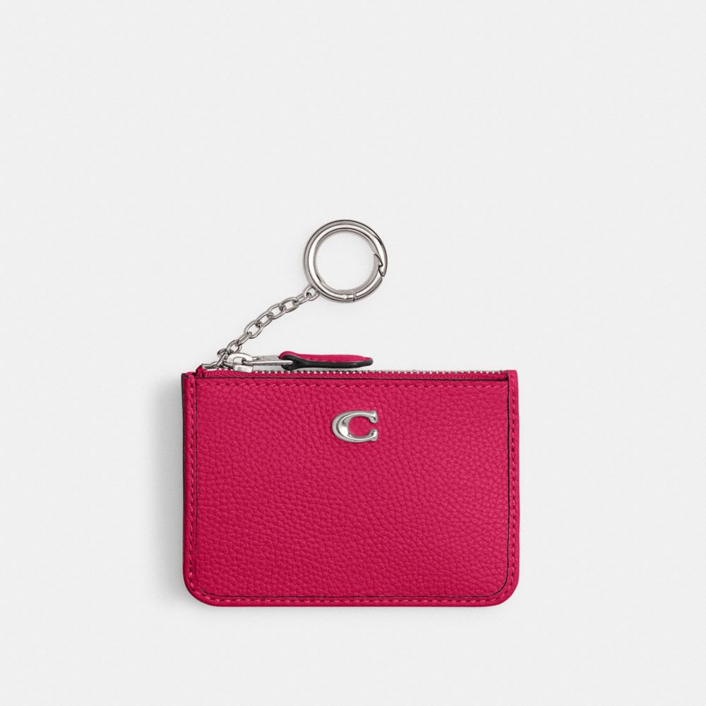 COACH CR550 Essential Mini Id Card Case SILVER/DRAGONFRUIT
