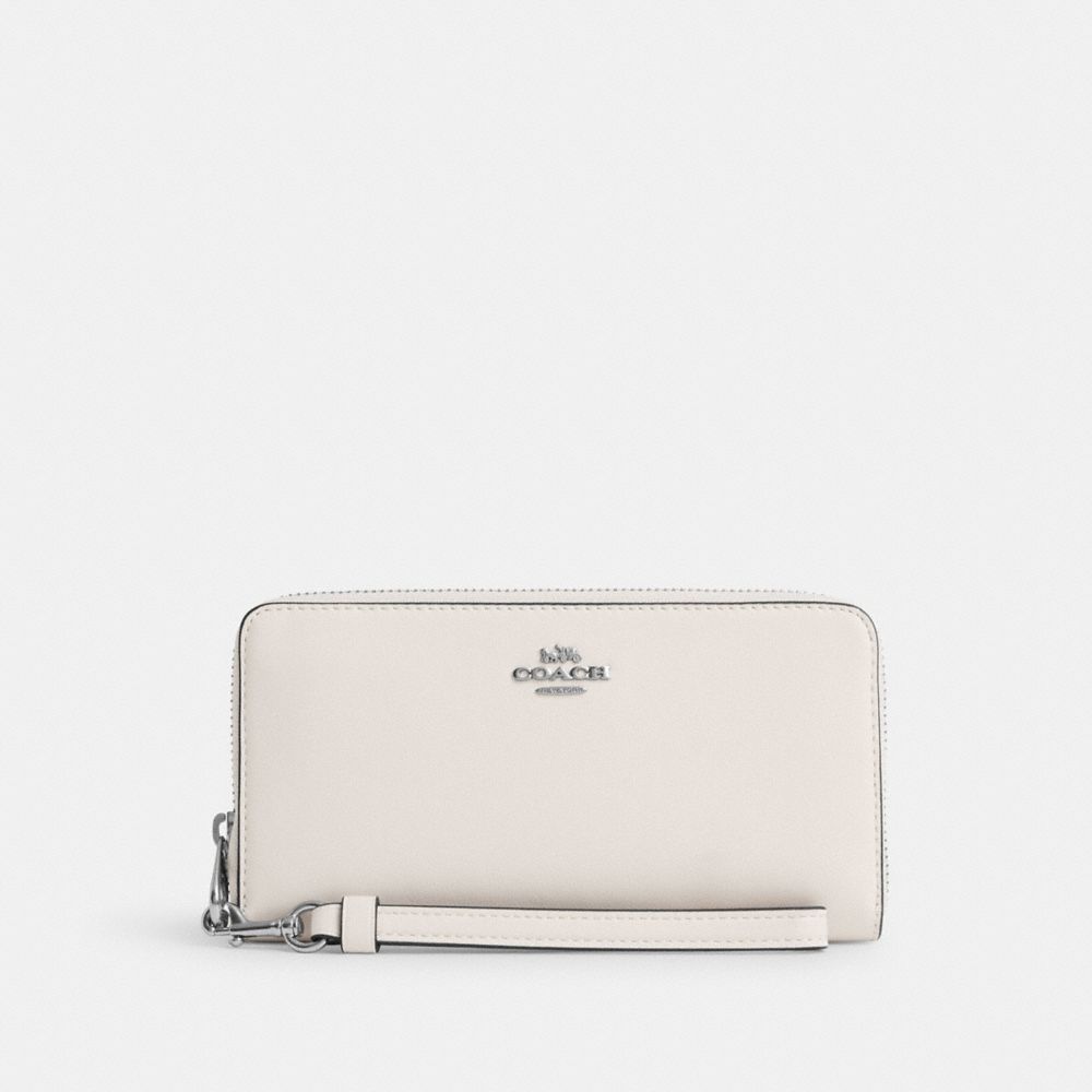 COACH CR623 Long Zip Around Wallet SILVER/CHALK