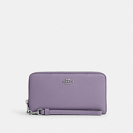 COACH CR623 Long Zip Around Wallet Silver/Light Violet