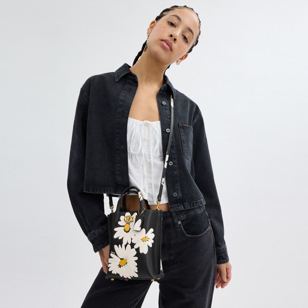 WILLOW 18 花卉印花托特手袋