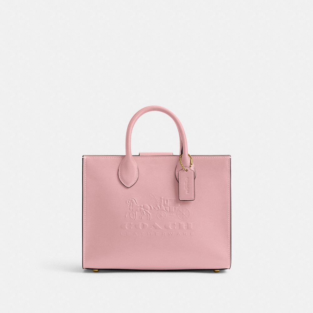 COACH CR681 Ace Tote Bag 26 BRASS/SOFT PINK