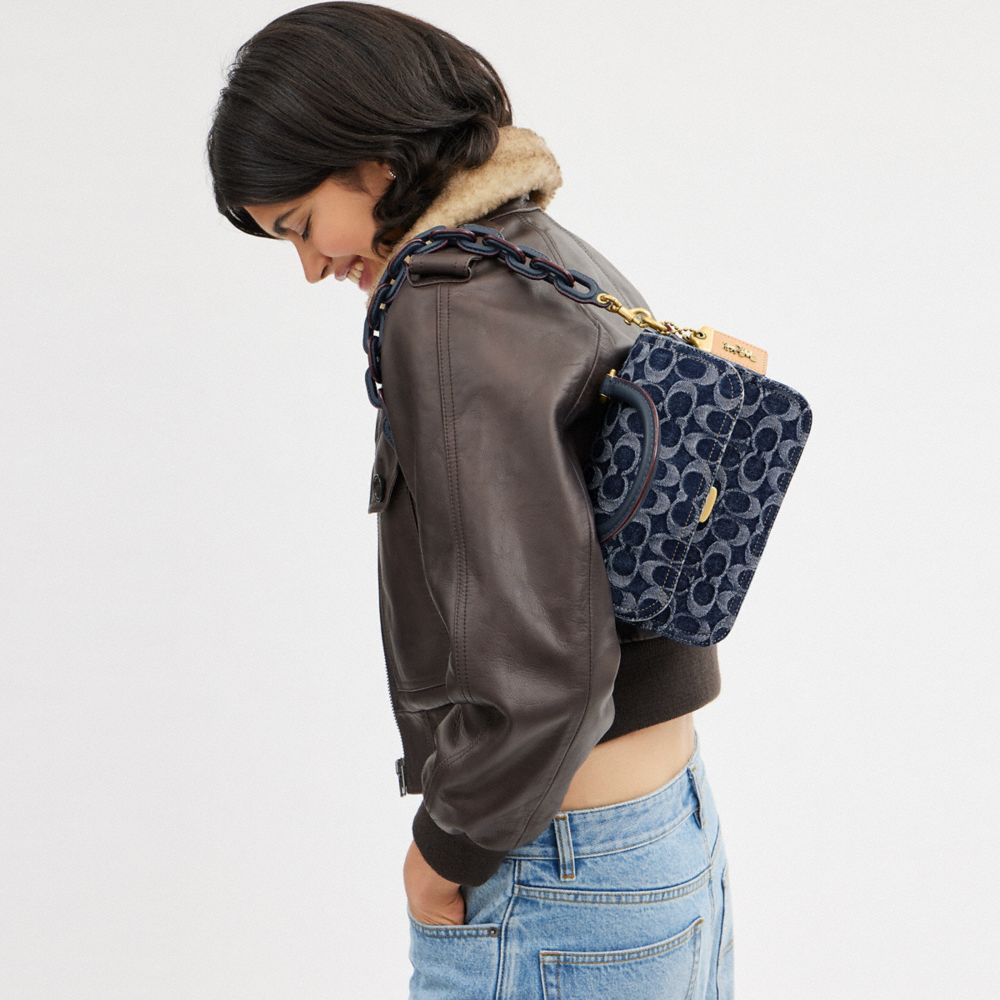 ROGUE 經典 SIGNATURE 丹寧面料頂部提把手袋