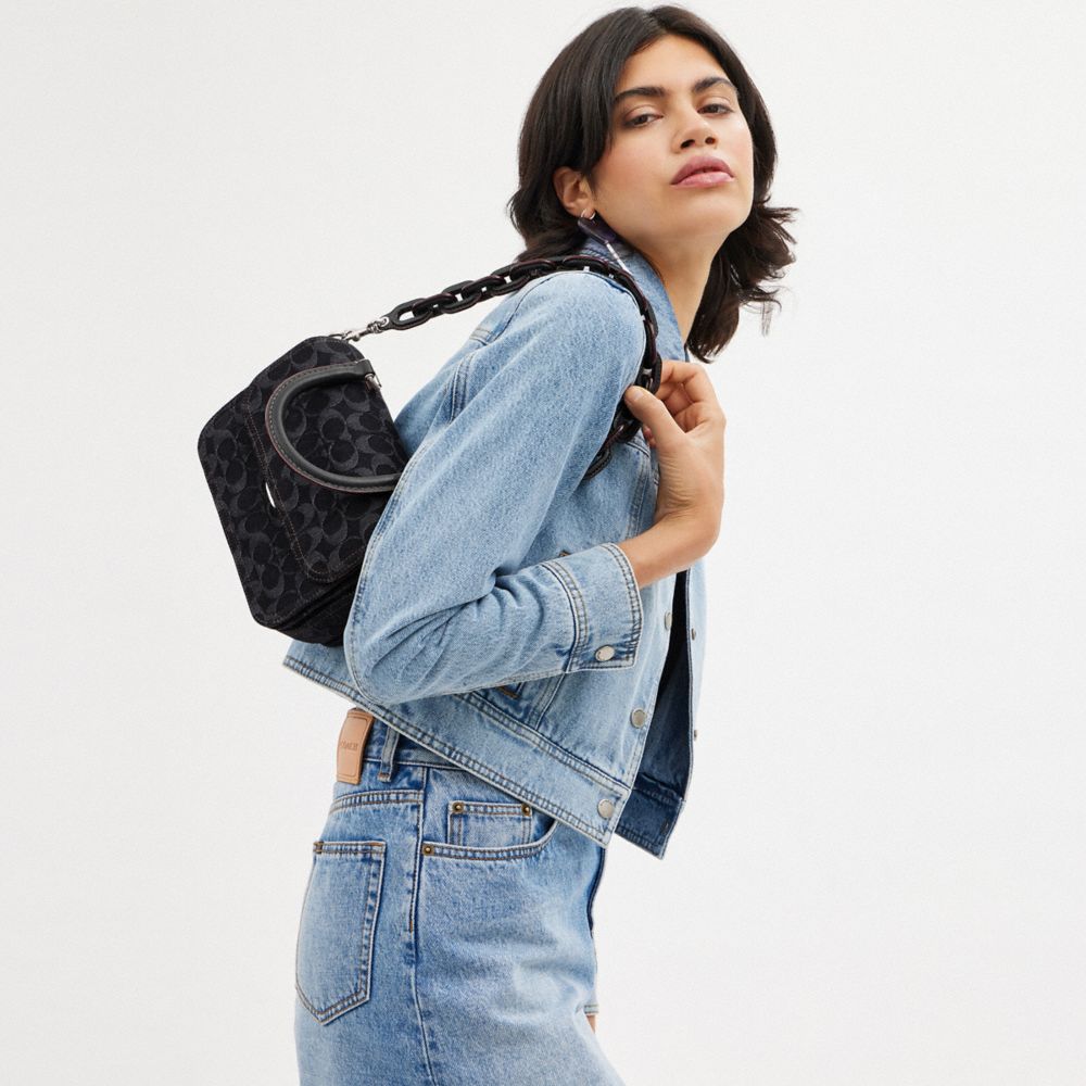 ROGUE 經典 SIGNATURE 丹寧面料頂部提把手袋