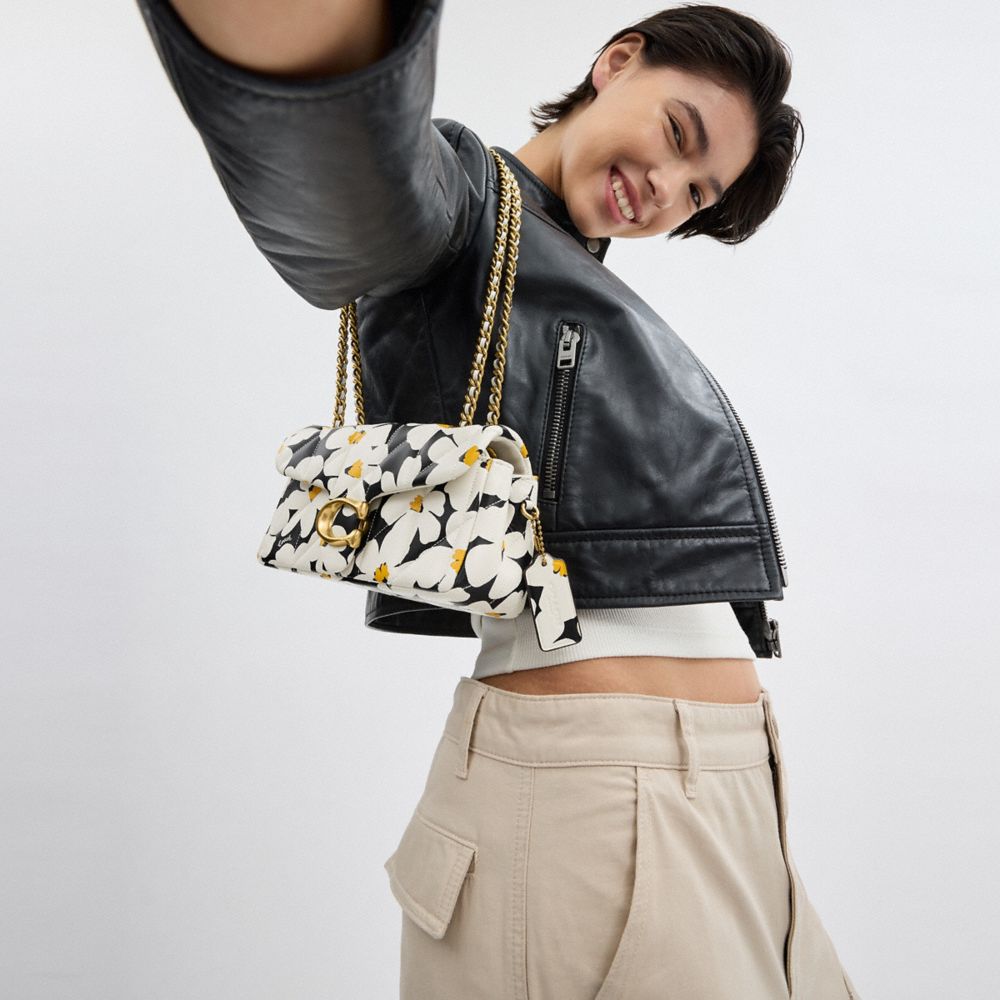 TABBY 20 絎縫花卉印花單肩手袋