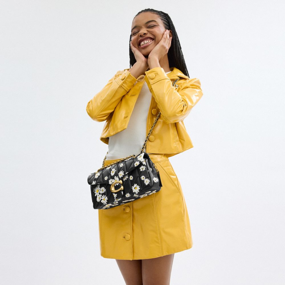 TABBY 26 絎縫花卉印花單肩手袋