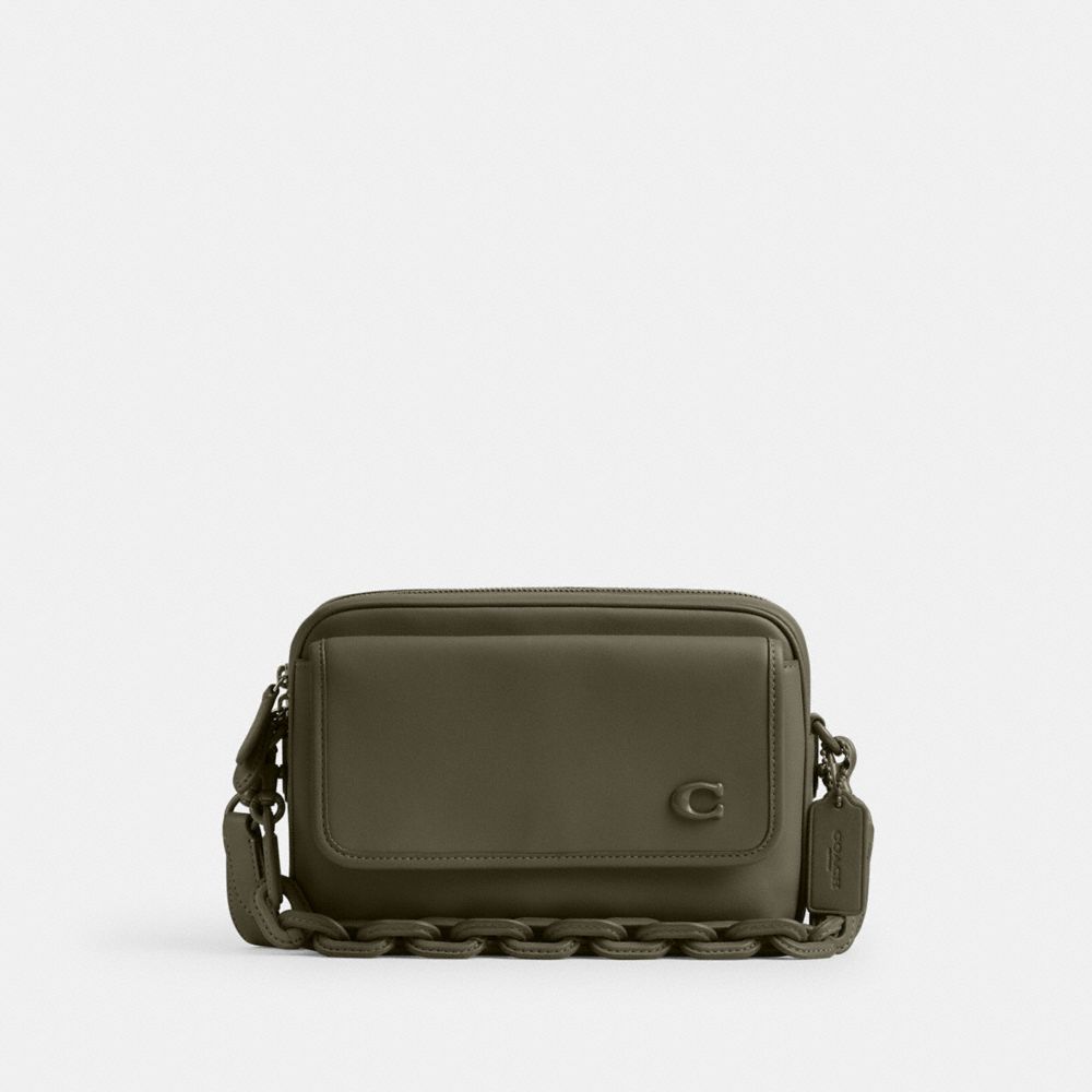 COACH CR726 Charter Flap Crossbody Bag 24 ARMY GREEN