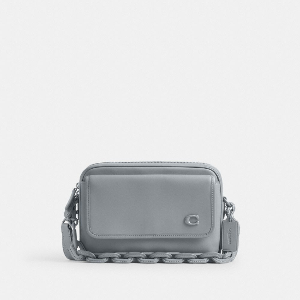 COACH CR726 Charter Flap Crossbody Bag 24 GREY BLUE