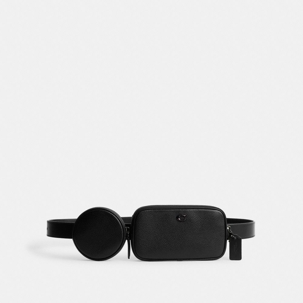 COACH CR749 Multi Pouch Belt Bag BLACK