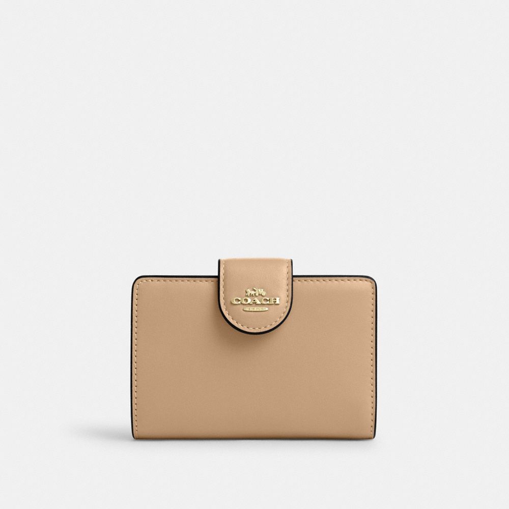 COACH CR791 Medium Corner Zip Wallet GOLD/TAN