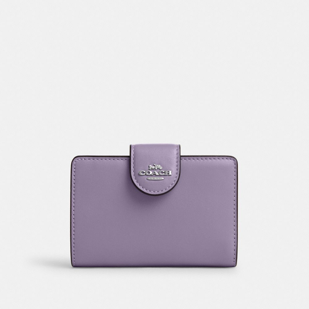 COACH CR791 Medium Corner Zip Wallet SILVER/LIGHT VIOLET