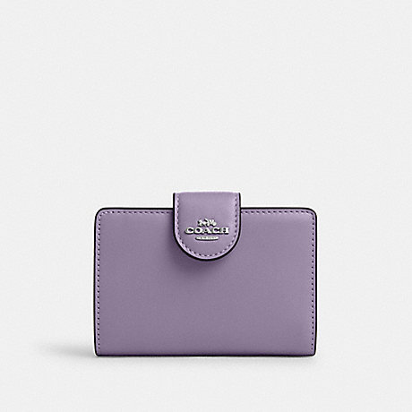 COACH CR791 Medium Corner Zip Wallet Silver/Light-Violet