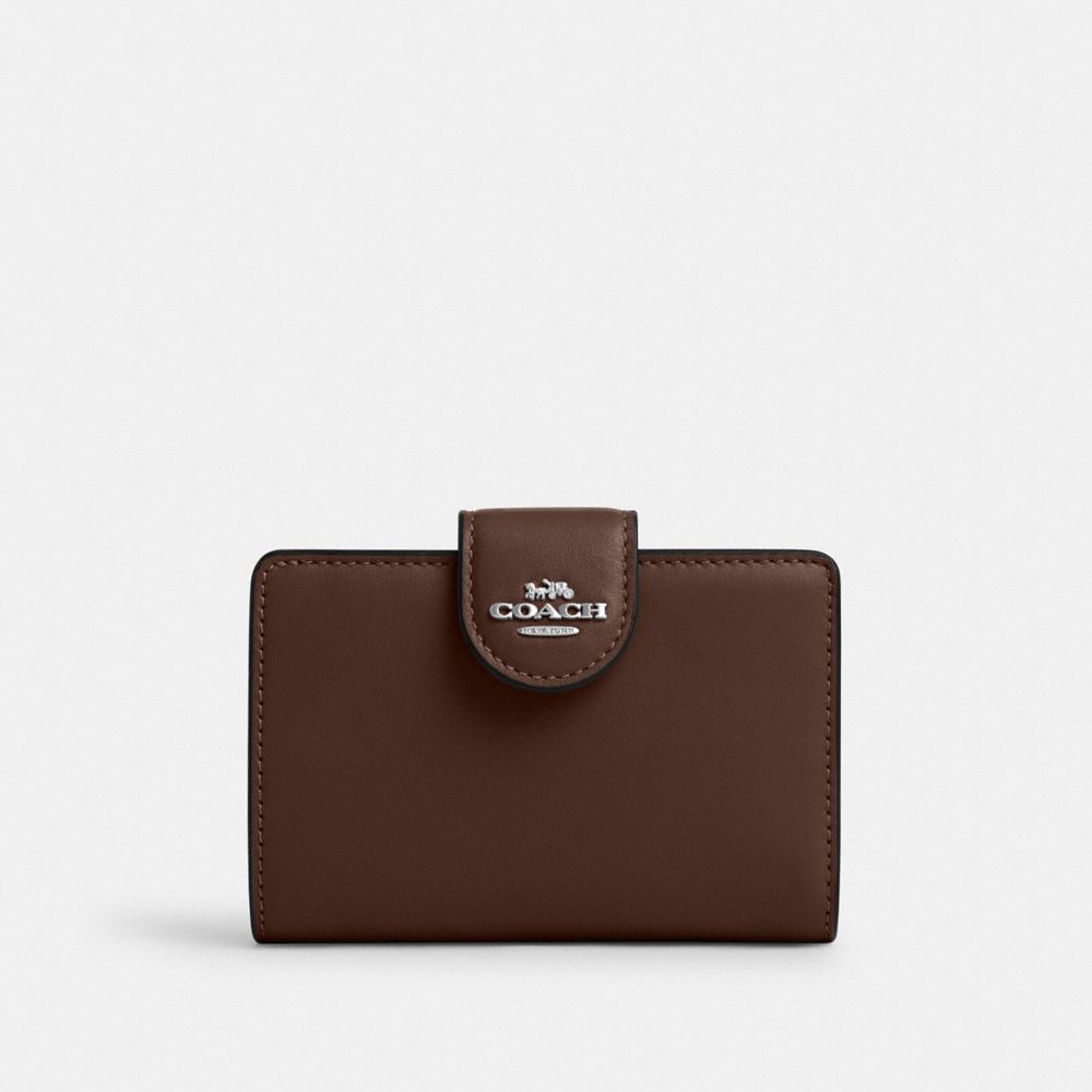 COACH CR791 Medium Corner Zip Wallet SILVER/MAPLE