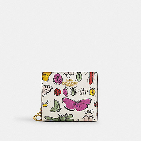 COACH CR795 Snap Wallet With Creature Print Gold/Chalk-Multi