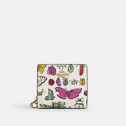 COACH CR795 Snap Wallet With Creature Print GOLD/CHALK MULTI